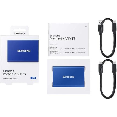 Disque Dur Ssd Externe SAMSUNG SSD Externe T7 Bleu 2 To MU-PC2T0H-WW