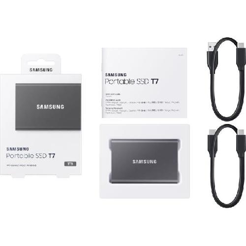 Disque Dur Ssd Externe SAMSUNG SSD Externe T7 Gris 1 To MU-PC1T0T-WW