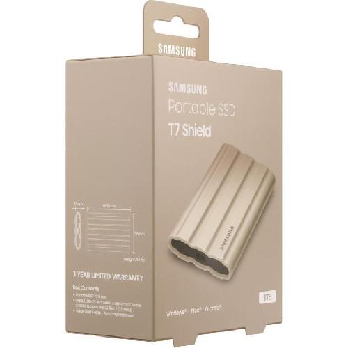 Disque Dur Ssd Externe SAMSUNG SSD Externe T7 Shield Beige 1 To MU-PE1T0K-EU