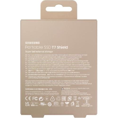 Disque Dur Ssd Externe SAMSUNG SSD Externe T7 Shield Beige 1 To MU-PE1T0K-EU