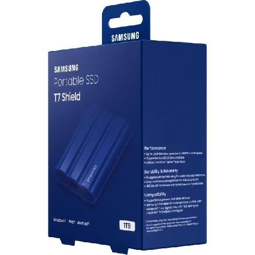 Disque Dur Ssd Externe SAMSUNG SSD Externe T7 Shield Bleu 1 To MU-PE1T0R-EU