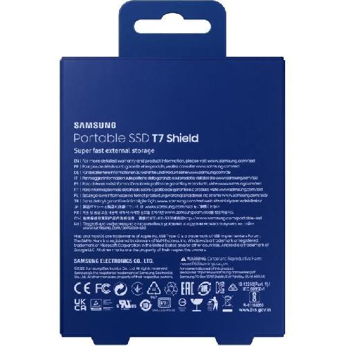 Disque Dur Ssd Externe SAMSUNG SSD Externe T7 Shield Bleu 1 To MU-PE1T0R-EU