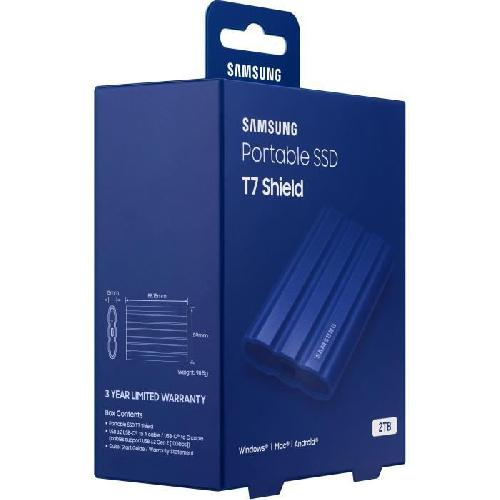 Disque Dur Ssd Externe SAMSUNG SSD Externe T7 Shield Bleu 2 To MU-PE2T0R-EU