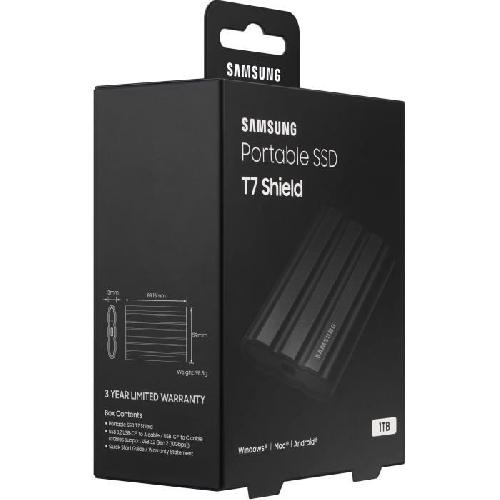 Disque Dur Ssd Externe SAMSUNG SSD Externe T7 Shield Noir 1 To MU-PE1T0S-EU