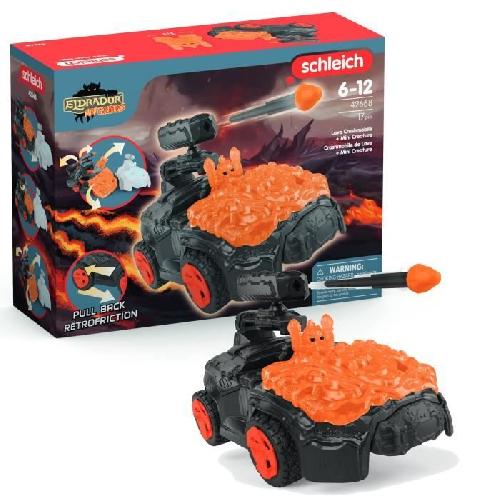 Figurine Miniature - Personnage Miniature SCHLEICH -  42668   ELDRADOR CREATURES Crashmobile de Lave avec Mini Creature - Coffret voiture avec figurine fantastique