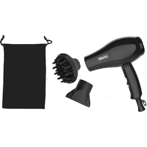 Tondeuse Multi-usages Seche-cheveux de voyage - WAHL - TRAVEL HAIR DRYER - 1000 W - 2 vitesses - Noir