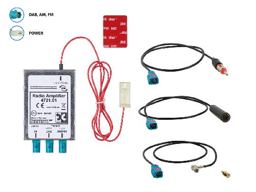 Adaptateurs Antenne Separateur antenne AM FM DAB+ DIN-f->DIN-m- SMA-m- SMB-f-