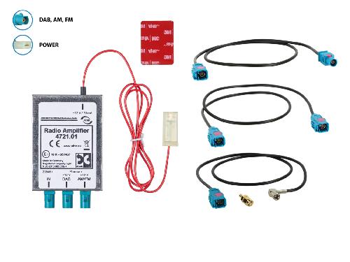 Adaptateurs Antenne Separateur antenne AM FM DAB+ Fakra-m->Fakra-f- SMA-m- SMB-f-