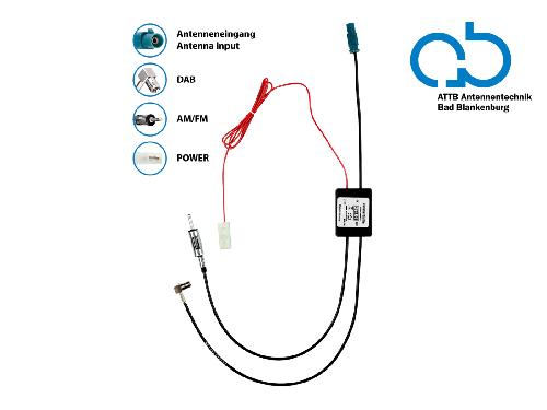 Adaptateurs Antenne Separateur antenne AM FM DAB+ Fakra-m- vers DIN-m- SMB-f- passif