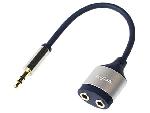 Cables Jack Separateur audio 3.5 mm 18cm - Bleu Fonce