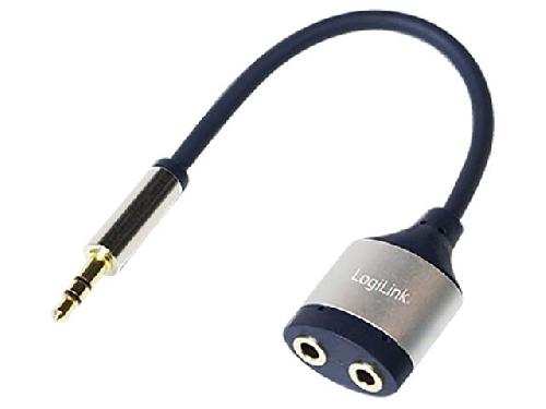 Cables Jack Separateur audio 3.5 mm 18cm - Bleu Fonce