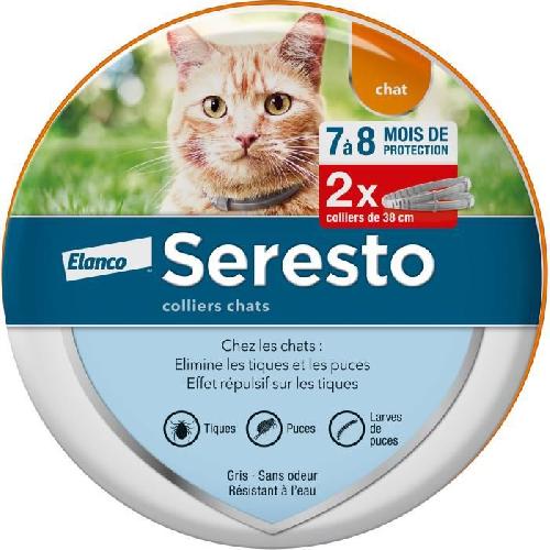 SERESTO Chat Collier Anti-Puces et Anti-Tiques 2 unités