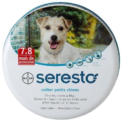 Antiparasitaire - Pipette - Lotion - Collier - Pince - Spray -shampoing - Crochet Tique SERESTO Chien Collier Anti-Puces et Anti-Tiques -8kg 1 unité