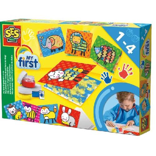 Kit Papier Creatif SES CREATIVE MY FIRST Mes premieres cartes de peinture au doigt