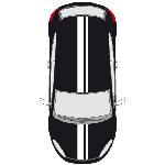 Set 2 Adhesifs -RACING BANDE GT- Blanc - PROMO ADN - Car Deco