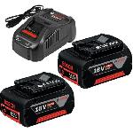 Set 2 batterieS Bosch Professional GBA 18V 5.0Ah + Chargeur GAL 1880 CV - 1600A00B8J