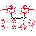 Set Adhesifs -ELEMENT CORAZONES- Rouge - Car Deco
