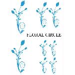 Stickers Multi-couleurs Set Adhesifs -ELEMENT FLORAL CIRCLE- Bleu - PROMO ADN - Car Deco