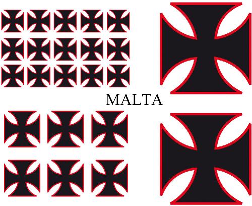 Stickers Multi-couleurs Set Adhesifs -ELEMENT MALTA- Noir et Rouge - Car Deco