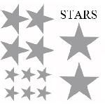 Set Adhesifs -ELEMENT STARS- Gris - Car Deco