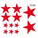 Set Adhesifs -ELEMENT STARS- Rouge - Car Deco