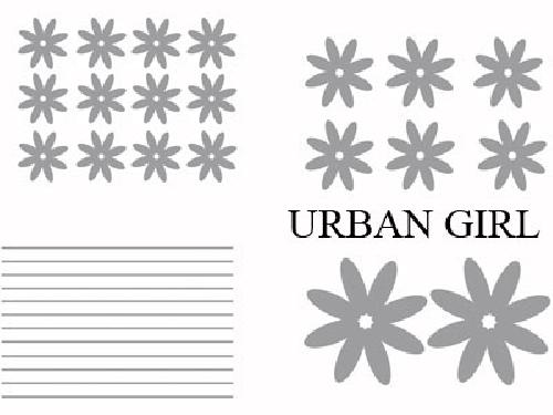 Stickers Monocouleurs Set Adhesifs -ELEMENT URBAN GIRL- Gris - PROMO ADN - Car Deco
