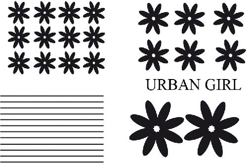 Stickers Monocouleurs Set Adhesifs -ELEMENT URBAN GIRL- Noir - PROMO ADN - Car Deco