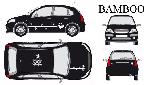 Stickers Grands Formats Set complet Adhesifs -BAMBOO- Blanc - Taille M - PROMO ADN - Car Deco