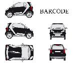 Stickers Grands Formats Set complet Adhesifs -BARCODE- Blanc - Taille S - PROMO ADN - Car Deco