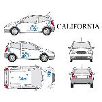 Set complet Adhesifs -CALIFORNIA- Bleu - Taille S - Car Deco