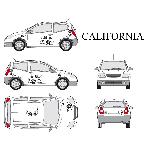 Set complet Adhesifs -CALIFORNIA- Noir - Taille S - Car Deco