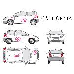 Set complet Adhesifs -CALIFORNIA- Rose - Taille S - Car Deco