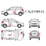 Set complet Adhesifs -CALIFORNIA- Rouge - Taille M - Car Deco