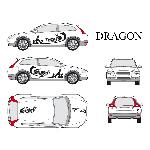 Set complet Adhesifs -DRAGON- Noir - Taille S - PROMO ADN - Car Deco