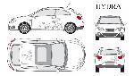 Stickers Grands Formats Set complet Adhesifs -HYDRA- Argent - Taille S - Car Deco