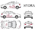 Stickers Grands Formats Set complet Adhesifs -HYDRA- Rouge - Taille M - Car Deco