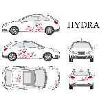 Set complet Adhesifs -HYDRA- Rouge - Taille M - Car Deco