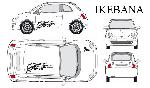 Stickers Grands Formats Set complet Adhesifs -IKEBANA- Noir - Taille M - PROMO ADN - Car Deco