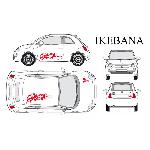 Set complet Adhesifs -IKEBANA- Rouge - Taille M - PROMO ADN - Car Deco
