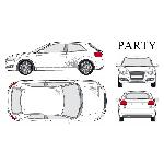 Set complet Adhesifs -PARTY- Argent - Taille M -PROMO ADN - Car Deco