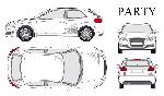 Stickers Grands Formats Set complet Adhesifs -PARTY- Argent - Taille M -PROMO ADN - Car Deco