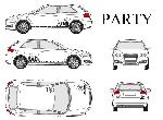 Stickers Grands Formats Set complet Adhesifs -PARTY- Noir - Taille M - PROMO ADN - Car Deco