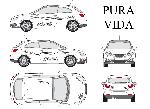 Stickers Grands Formats Set complet Adhesifs -PURA VIDA- Noir - Taille M - Car Deco