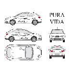 Set complet Adhesifs -PURA VIDA- Noir - Taille M - Car Deco