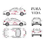Set complet Adhesifs -PURA VIDA- Rouge - Taille S - Car Deco