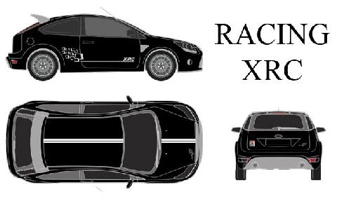 Stickers Grands Formats Set complet Adhesifs -RACING XRC- Blanc - Taille M - Car Deco