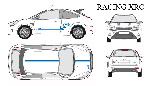 Stickers Grands Formats Set complet Adhesifs -RACING XRC- Bleu - Taille M - Car Deco