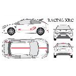 Set complet Adhesifs -RACING XRC- Rouge - Taille M - Car Deco