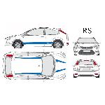 Set complet Adhesifs -RS- Bleu - Taille M - Car Deco