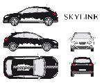 Stickers Grands Formats Set complet Adhesifs -SKYLINE- Blanc - Taille M - PROMO ADN - Car Deco
